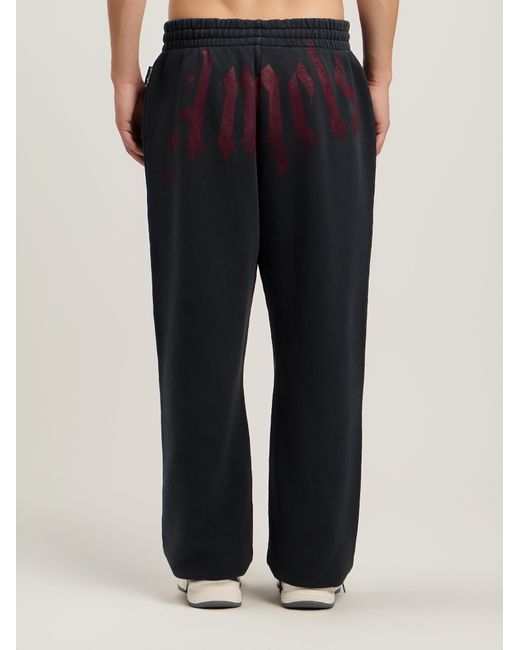 Palm Angels Blue Big Waist Logo Sweatpants for men