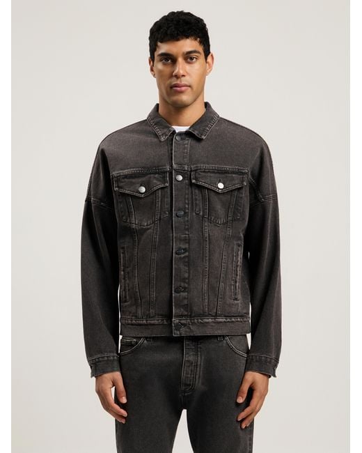 Palm Angels White Back Logo Over Denim Jkt for men