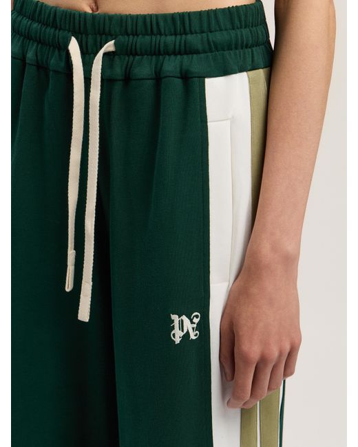 Palm Angels Green Monogram Colorblock Sweatpant Dark