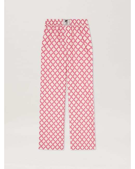 Palm Angels Pink Net Logo Split Pants