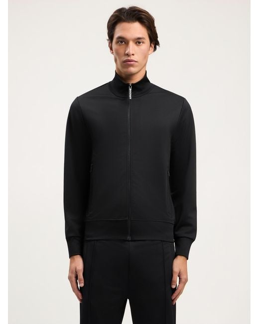 Palm Angels Black Curved Logo Track Jacket for men