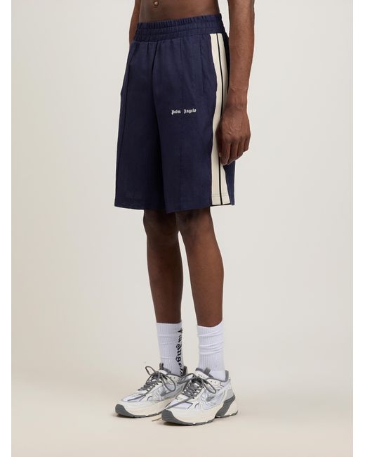Palm Angels Blue Classic Logo Track Shorts for men