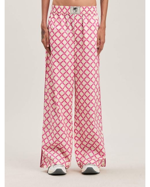 Palm Angels Pink Net Logo Split Pants