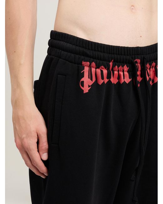 Palm Angels Black Waist Logo Sweatpants for men