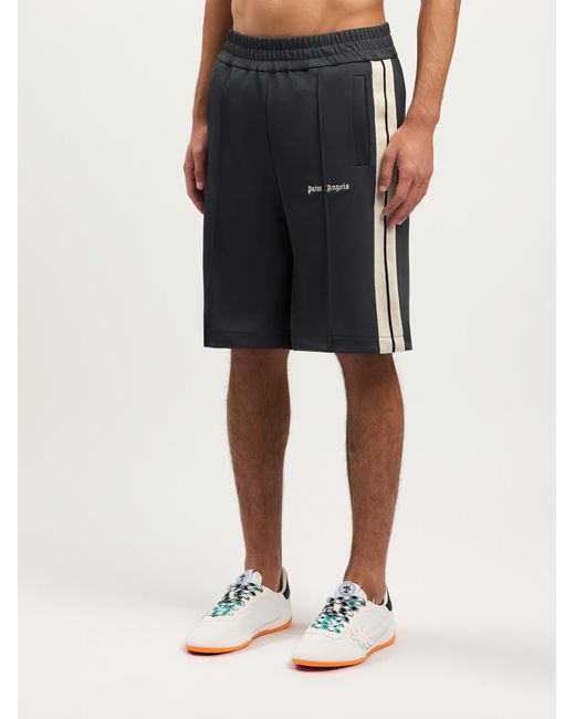 Palm Angels Gray Classic Logo Track Shorts for men