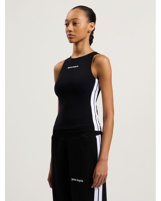 Palm Angels Black Training Track Tank Top