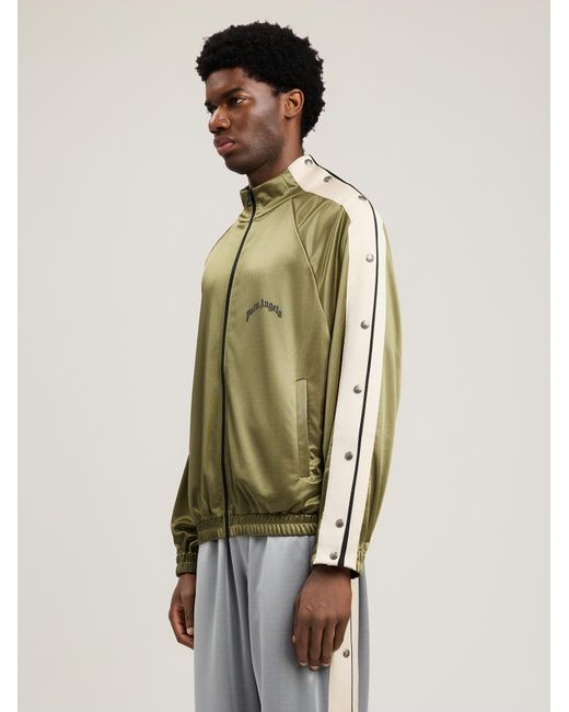 Palm Angels Green Curved Logo Boxe Track Jacket for men
