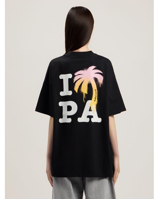 Palm Angels Black I Love Pa Loose T-Shirt