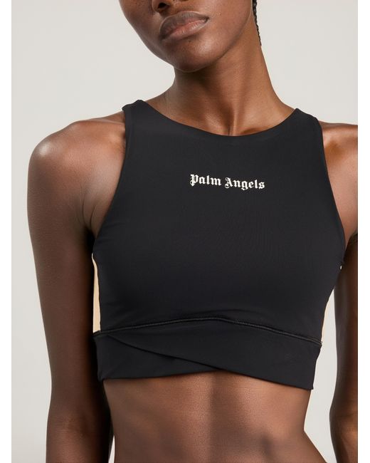 Palm Angels Black Classic Logo Active Track Top