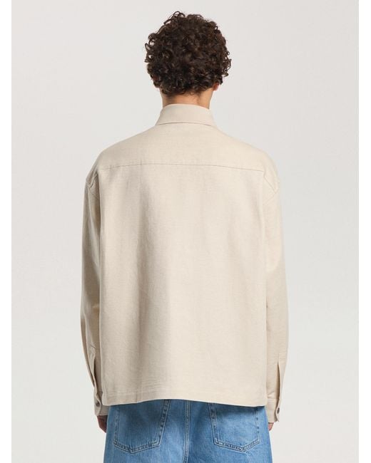 Palm Angels Natural Palm Type Loose Shirt Off for men