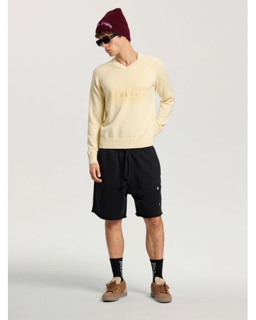 Palm Angels Natural Palm Type Sweat Shorts for men