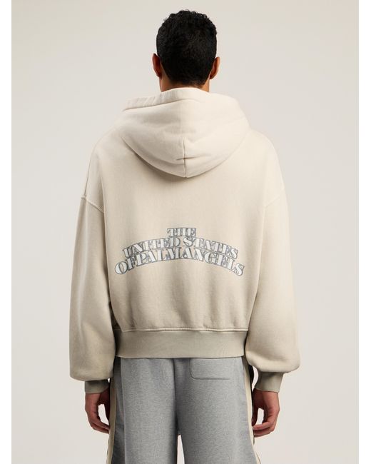 Palm Angels Natural Dollar Zipped Loose Hoodie Ivory for men