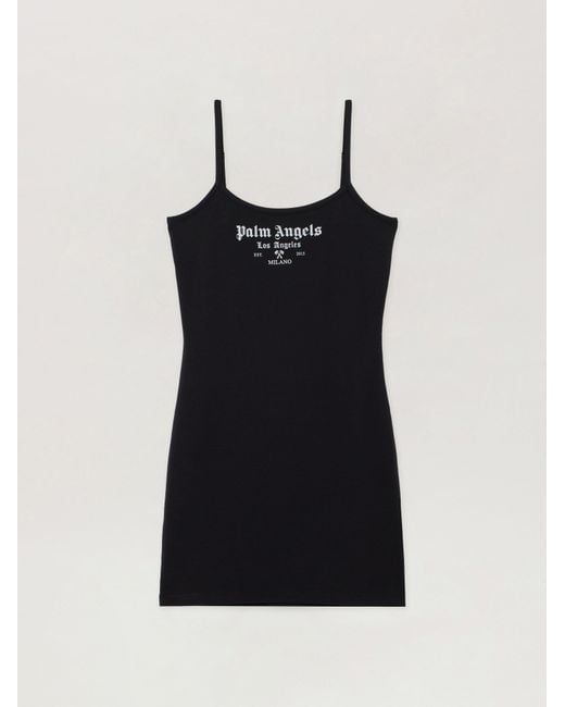 Palm Angels Black Milan La Fitted Mini Dress