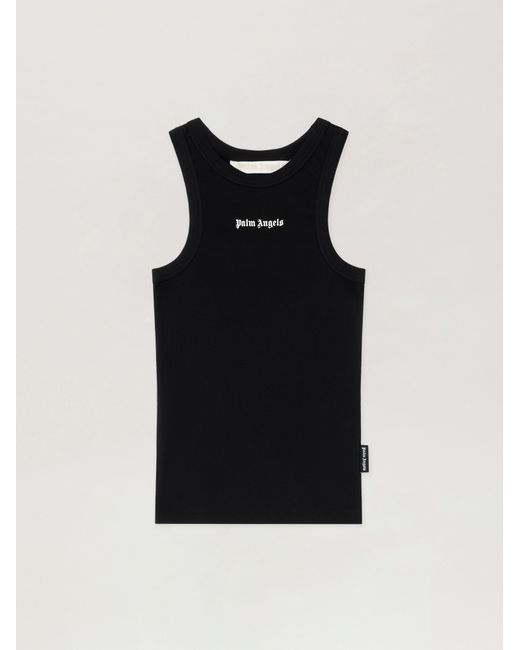 Palm Angels Black Classic Logo Fitted Tank Top