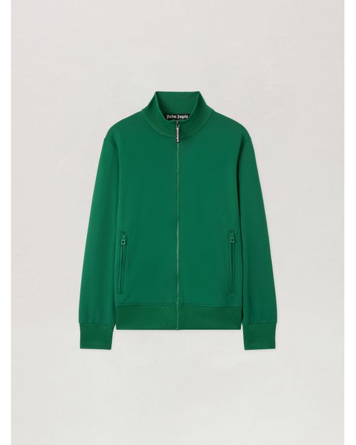 Palm Angels Green Curved Logo Track Jacket for men