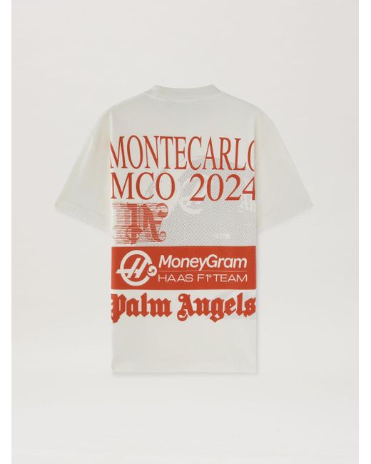 Palm Angels White Monte Carlo T-Shirt Moneygram Haas F1 Team