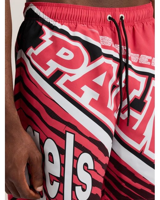 Palm Angels Red Racing Swimshorts for men