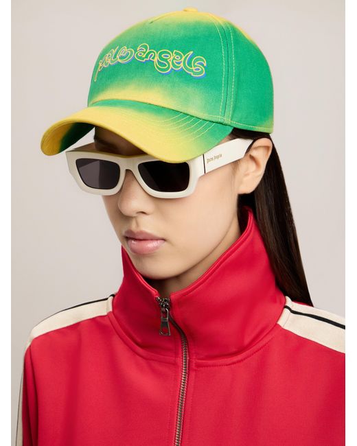 Palm Angels Green Thai Logo Tie Dye Cap for men