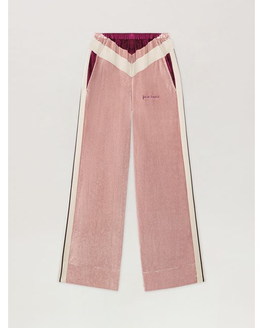 Palm Angels Pink Colorblock Chenille Track Pants Soft
