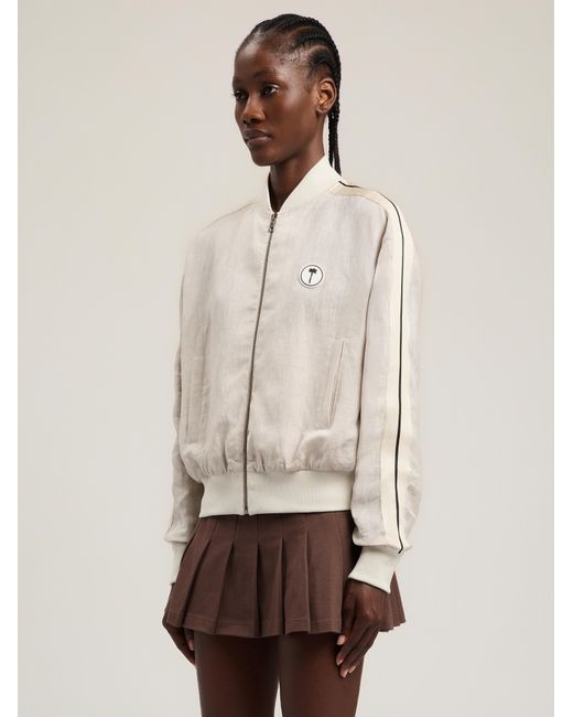 Palm Angels Natural Tree Logo Track Bomber Jacket