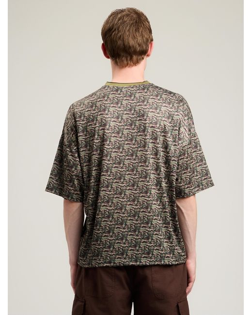 Palm Angels Gray Camo Allover Palm Sport T-Shirt for men
