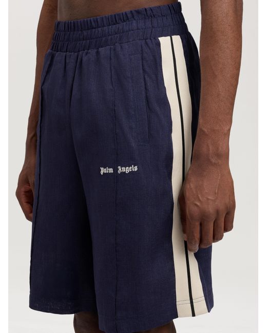 Palm Angels Blue Classic Logo Track Shorts for men