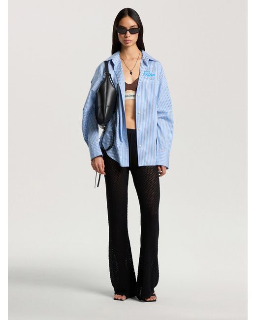 Palm Angels Blue Palm Sway Oversized Shirt Medium