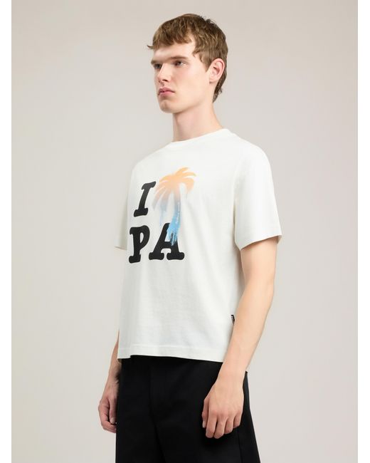 Palm Angels Natural I Love Pa T-Shirt for men