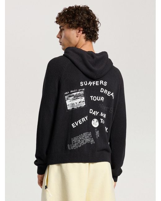 Palm Angels Blue Surfer Dreams Knit Zip-Up Hoodie for men