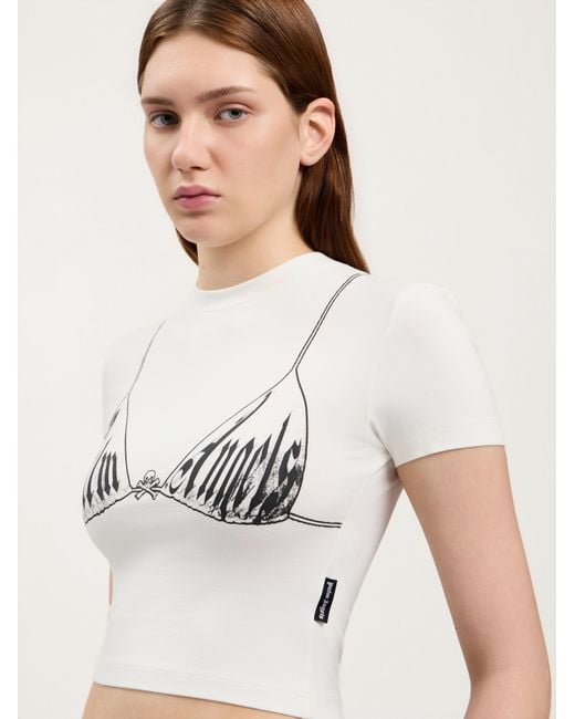 Palm Angels Natural Palm Bra Baby T-Shirt