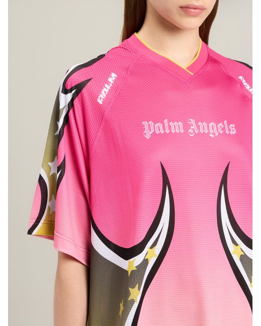 Palm Angels Pink Racing T-Shirt Dress