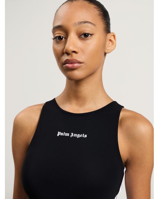 Palm Angels Black Training Track Tank Top