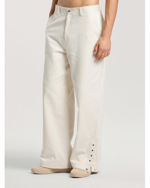 Palm Angels Natural Palm Tree Loose Trousers Off for men
