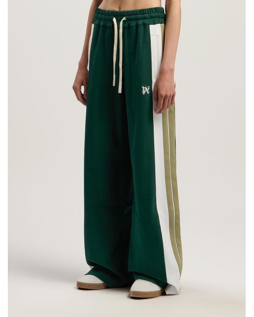 Palm Angels Green Monogram Colorblock Sweatpant Dark