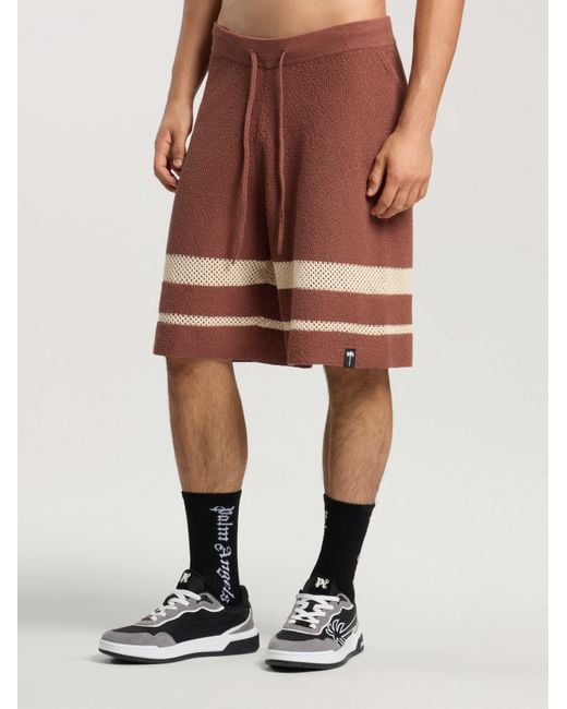 Palm Angels Multicolor Palm Type Loose Knit Shorts for men