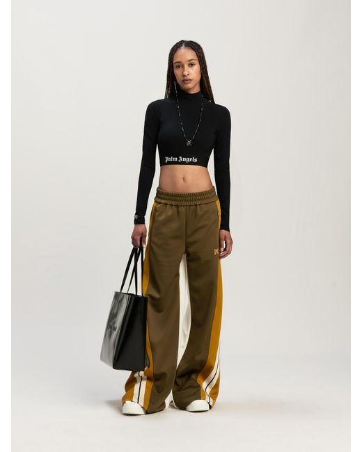 Palm Angels Black Classic Logo Mockneck Top