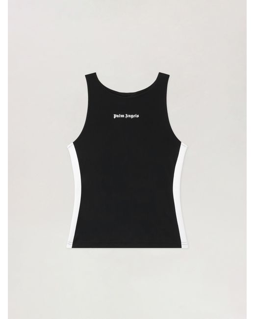 Palm Angels Black Training Track Tank Top