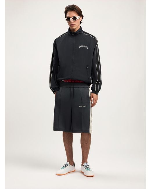 Palm Angels Gray Classic Logo Track Shorts for men