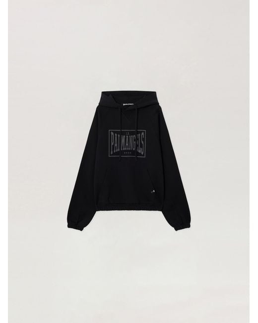 Palm Angels Black Vintage Box Logo Loose Hoodie for men