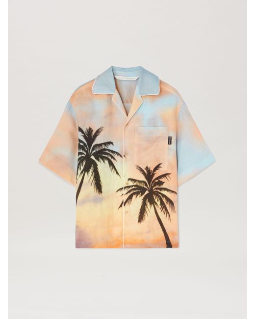 Palm Angels Multicolor Sunrise Palm Bowling Shirt