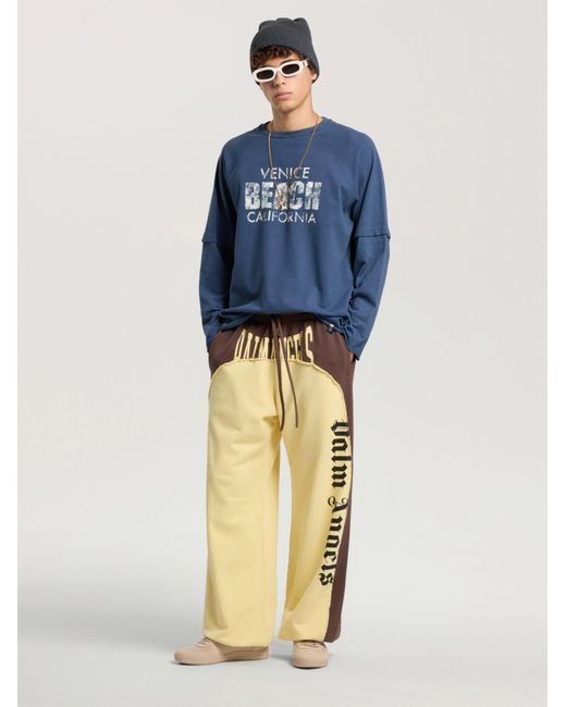 Palm Angels Metallic Vintage Logo Loose Sweatpants for men