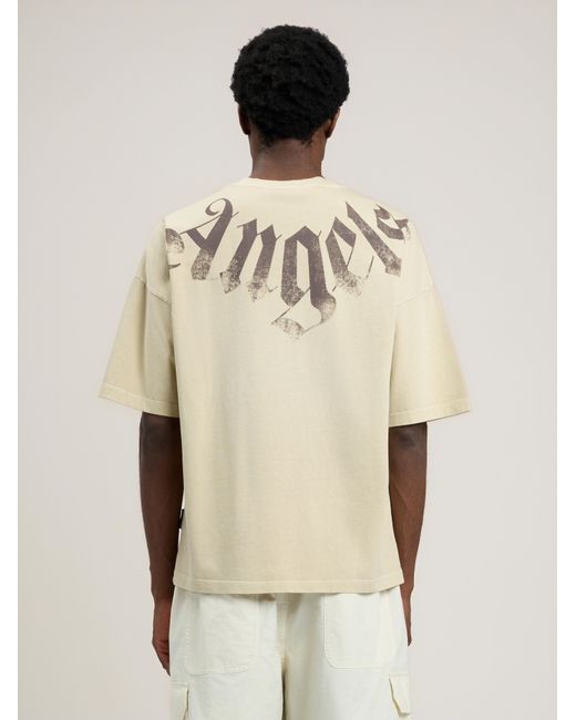 Palm Angels Natural Big Neck Logo Loose T-Shirt for men