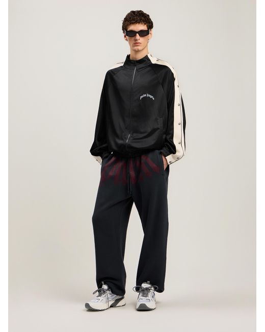 Palm Angels Blue Big Waist Logo Sweatpants for men