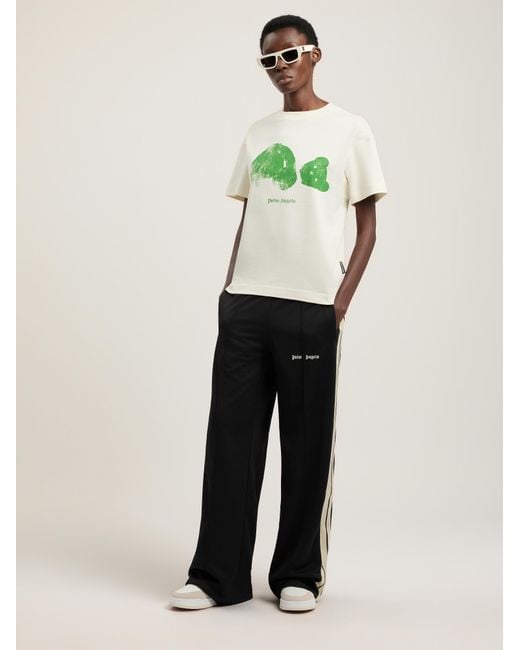 Palm Angels Green Spray Bear T-Shirt for men