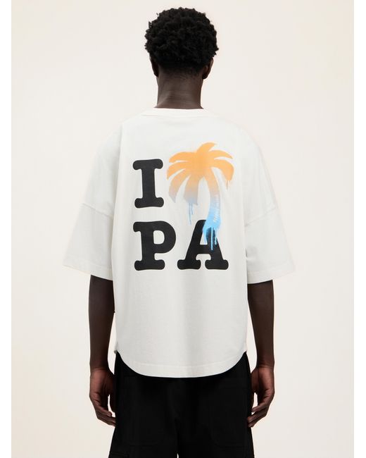 Palm Angels Natural I Love Pa Over T-Shirt for men