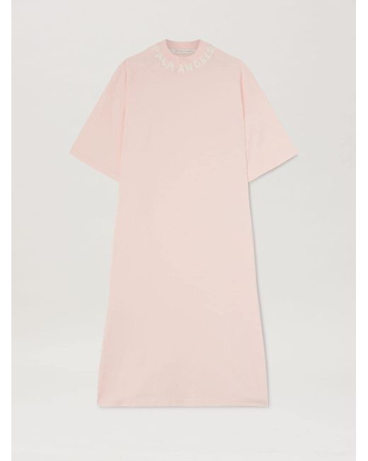 Palm Angels Pink Logo T-Shirt Dress