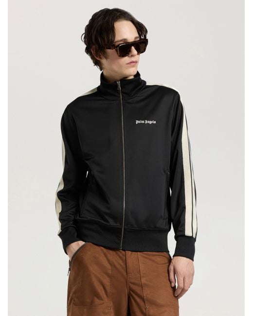 Palm Angels Black Classic Logo Track Jacket for men