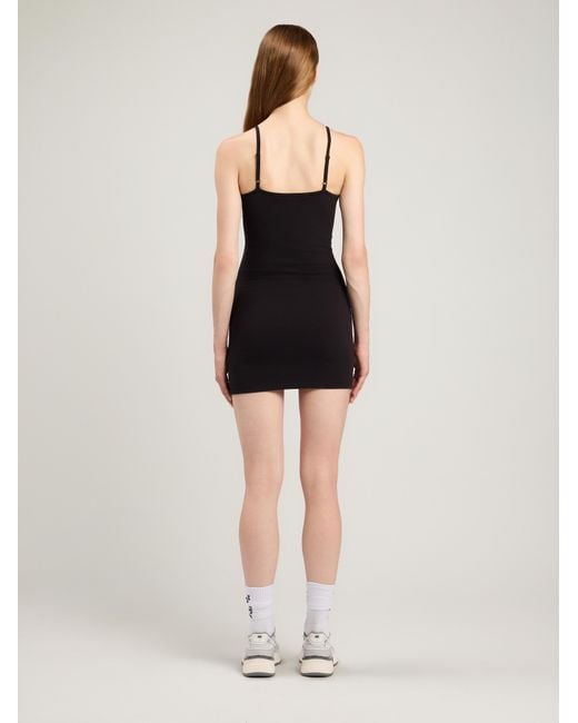 Palm Angels Black Milan La Fitted Mini Dress
