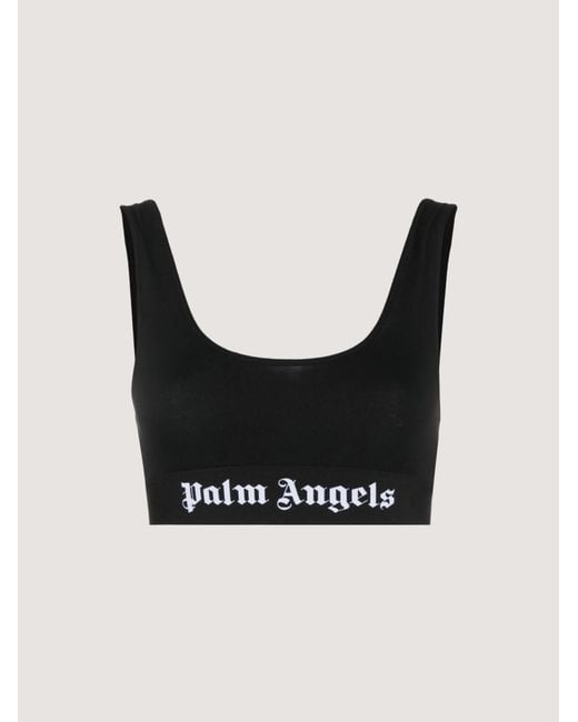 Palm Angels Black Classic Logo Sports Bra