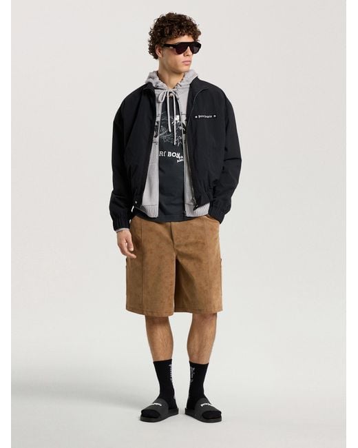 Palm Angels Black Surf Boy Regular T-Shirt Anthracite for men